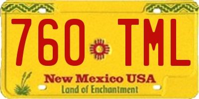 NM license plate 760TML