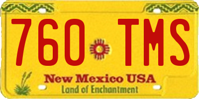 NM license plate 760TMS