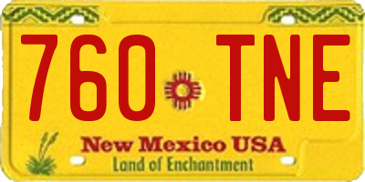 NM license plate 760TNE