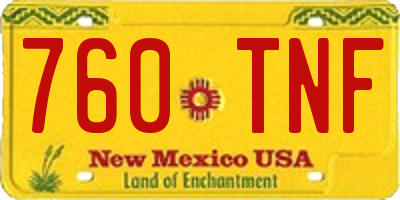 NM license plate 760TNF