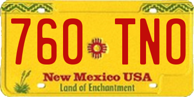 NM license plate 760TNO