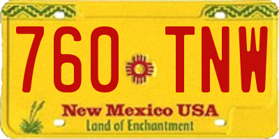 NM license plate 760TNW