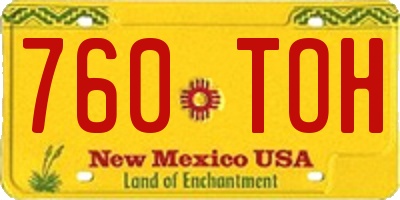 NM license plate 760TOH
