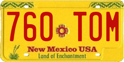 NM license plate 760TOM