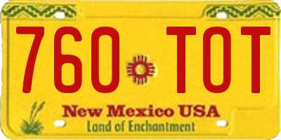 NM license plate 760TOT