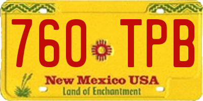 NM license plate 760TPB