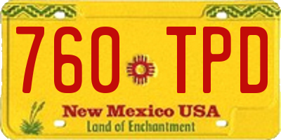 NM license plate 760TPD
