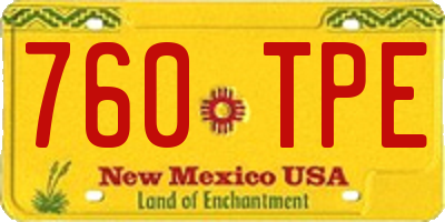NM license plate 760TPE