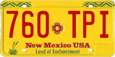 NM license plate 760TPI