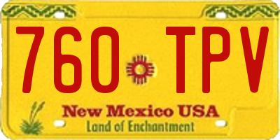 NM license plate 760TPV
