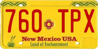 NM license plate 760TPX