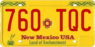 NM license plate 760TQC