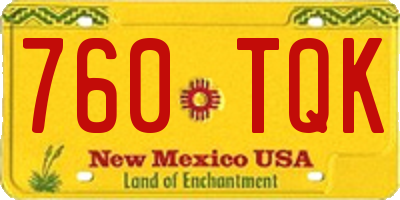NM license plate 760TQK