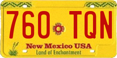 NM license plate 760TQN