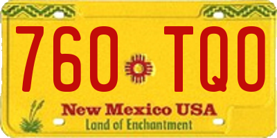 NM license plate 760TQO