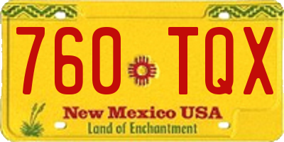 NM license plate 760TQX