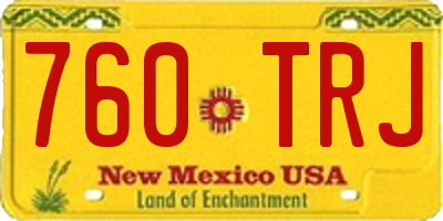 NM license plate 760TRJ
