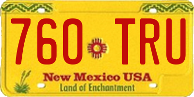 NM license plate 760TRU