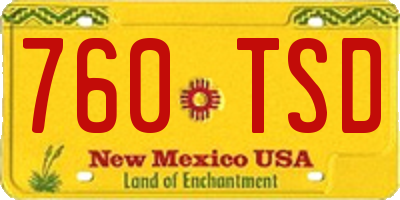 NM license plate 760TSD
