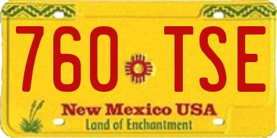 NM license plate 760TSE
