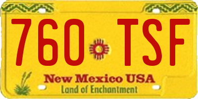 NM license plate 760TSF