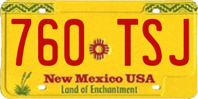 NM license plate 760TSJ