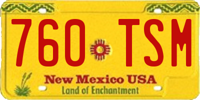 NM license plate 760TSM