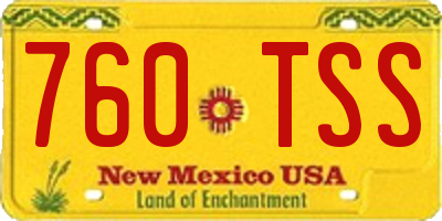 NM license plate 760TSS