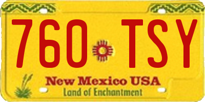 NM license plate 760TSY
