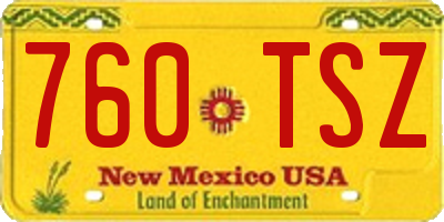 NM license plate 760TSZ