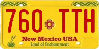 NM license plate 760TTH
