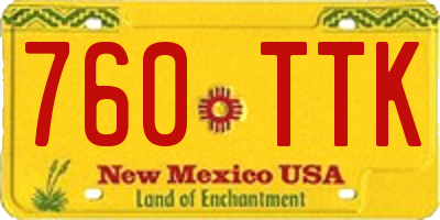 NM license plate 760TTK