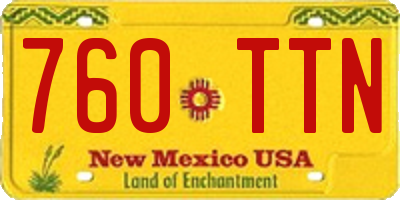 NM license plate 760TTN
