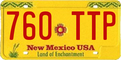 NM license plate 760TTP