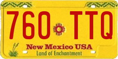 NM license plate 760TTQ