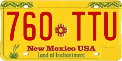 NM license plate 760TTU