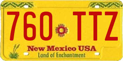 NM license plate 760TTZ