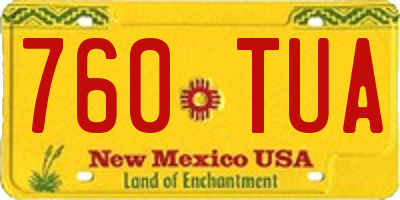 NM license plate 760TUA