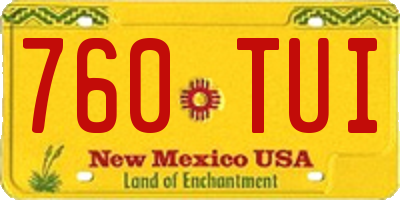 NM license plate 760TUI