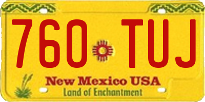 NM license plate 760TUJ