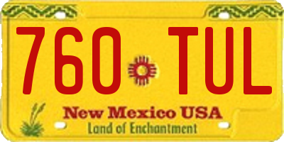 NM license plate 760TUL