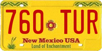 NM license plate 760TUR
