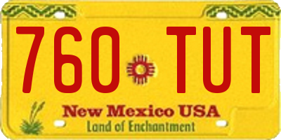 NM license plate 760TUT