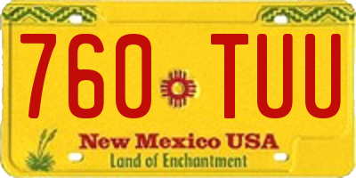 NM license plate 760TUU
