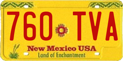 NM license plate 760TVA