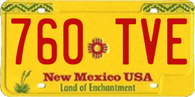 NM license plate 760TVE