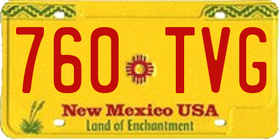 NM license plate 760TVG