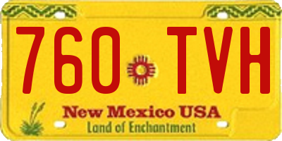 NM license plate 760TVH