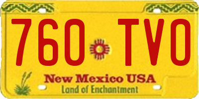 NM license plate 760TVO