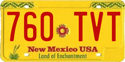 NM license plate 760TVT